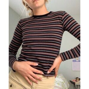 Brandy Meville Long Sleeve Striped Shirt
